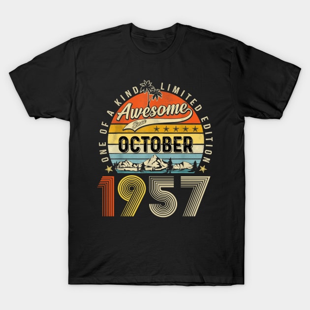 Awesome Since October 1957 Vintage 66th Birthday T-Shirt by PlumleelaurineArt